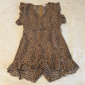 Pink Lily Leopard Print Romper | Size M